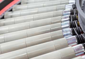 Image Of A Row Of High Quality Plastic Conveyor Rollers