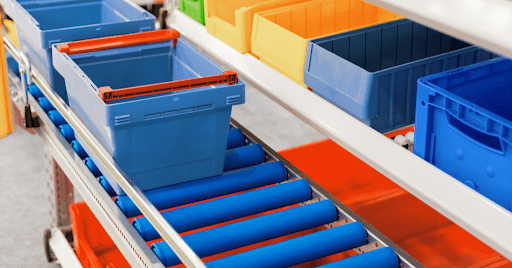 Image of Plastic Conveyor Roller Sleeves Moving Product In Assembly Line