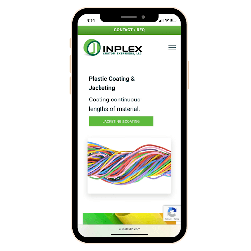 Image of iPhone With Inplex's New Mobile Site Display On The Screen